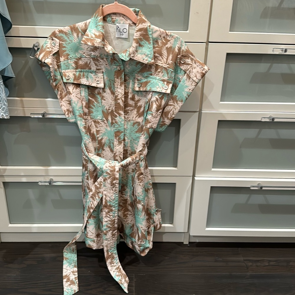 Short Romper Palm Tree Pattern Small Fili By Kya - image 3